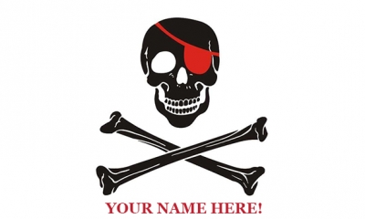 White Pirates Flag with Red Eye