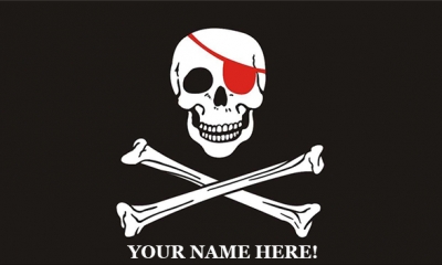 Black Pirates Flag with Red Eye