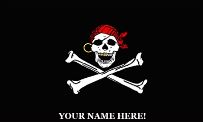 Black Pirates Flag with Gloden Teeth